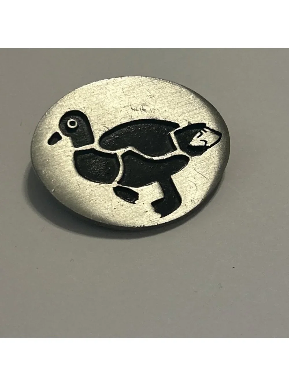 Hopi Overlay Silver Color W/black Metal Bolo Tie Duck Southwestern Cowboy